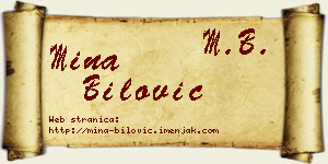 Mina Bilović vizit kartica